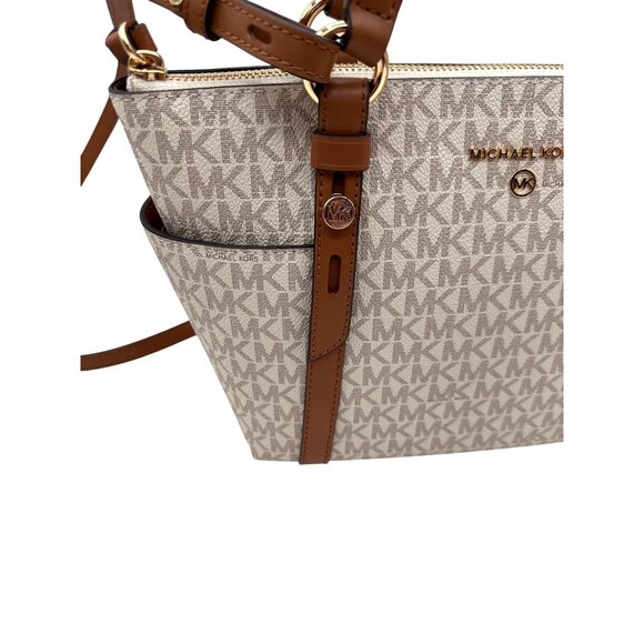 Michael Kors Sullivan Tote Bag  Vanilla Acorn Chic Convertible Style Logo Tassel - Picture 6 of 12